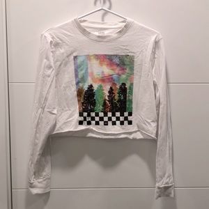EUC VANS cropped long sleeve tee